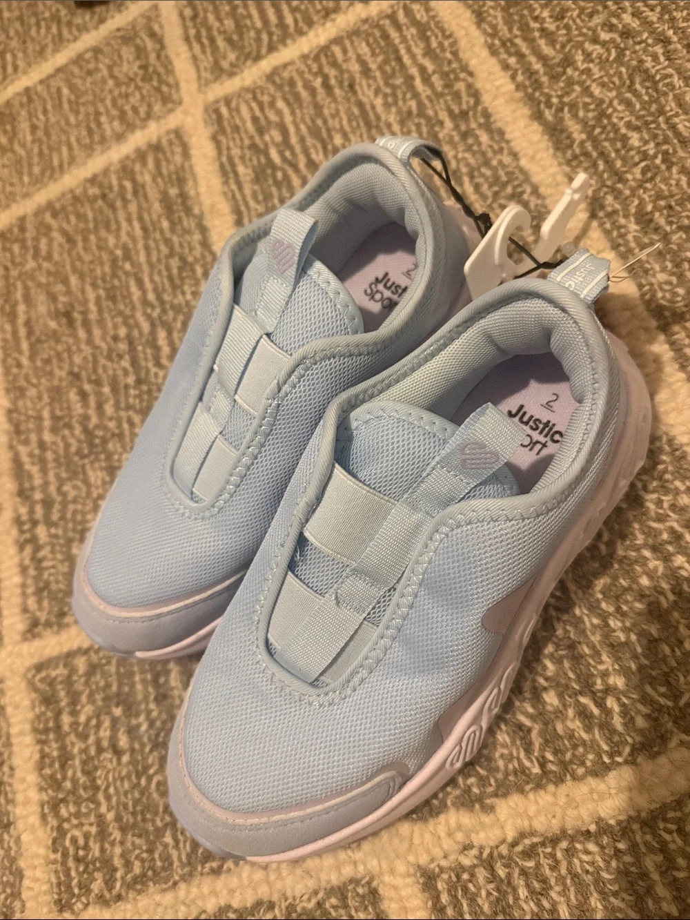 Justice Light Blue Slip-On Kids Sneakers